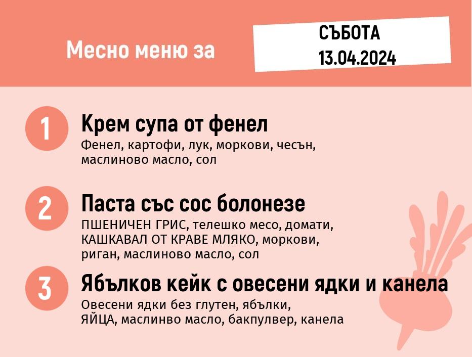 Меню 13.04 месно 200гр.