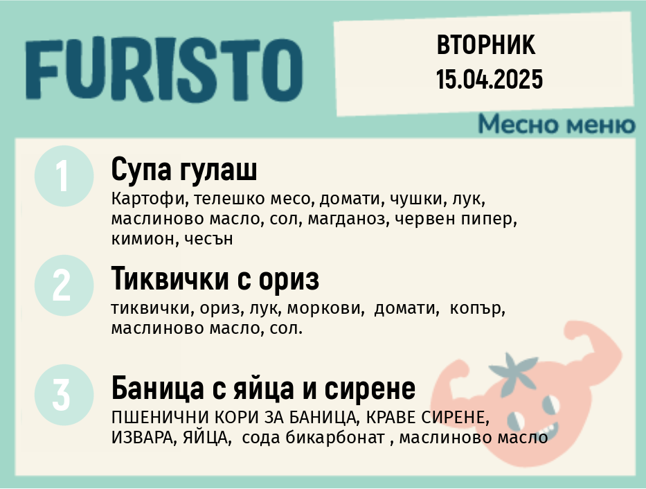 Меню 15.04 месно 200гр. 