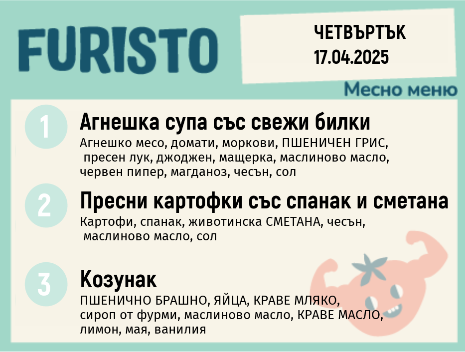 Меню 17.04 месно 200гр. 