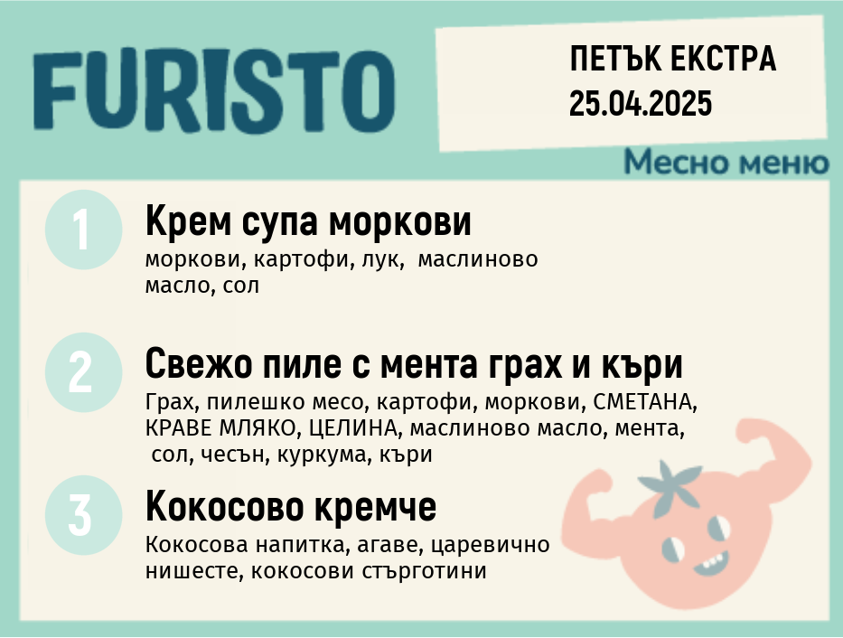 Меню 25.04 Екстра месно 200гр.