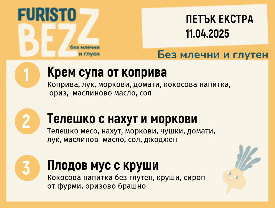 Меню без млечни и глутен Екстра 11.04  200гр.