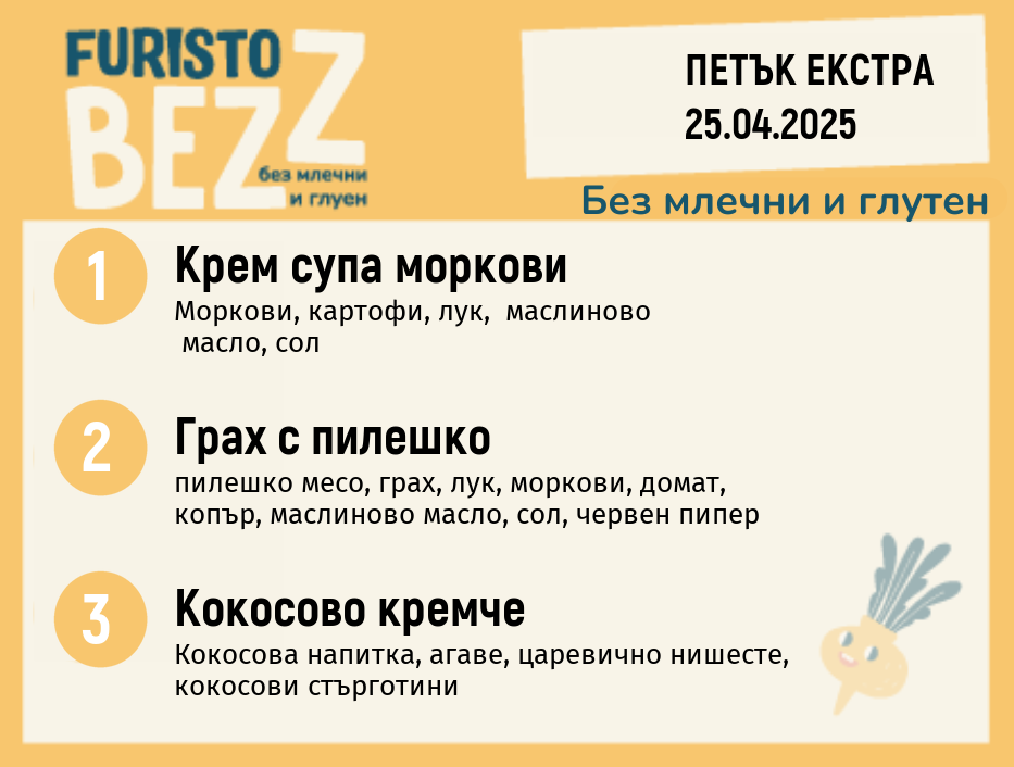 Меню без млечни и глутен Екстра 25.04  200гр.