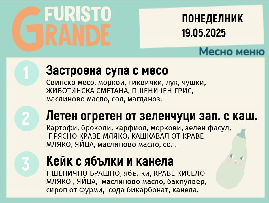 Меню 19.05 месно 300гр. 