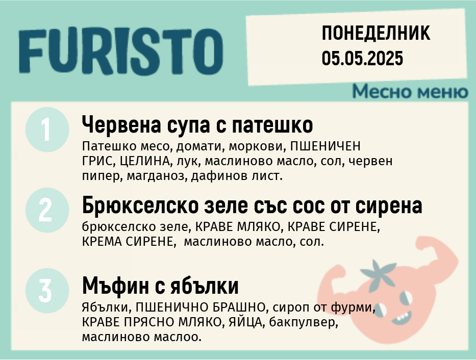 Меню 05.05 месно 200гр.