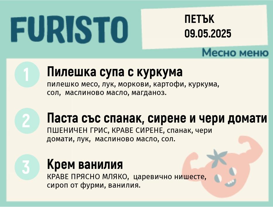 Меню 09.05 месно 200гр.