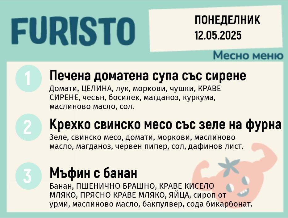 Меню 12.05 месно 200гр. 