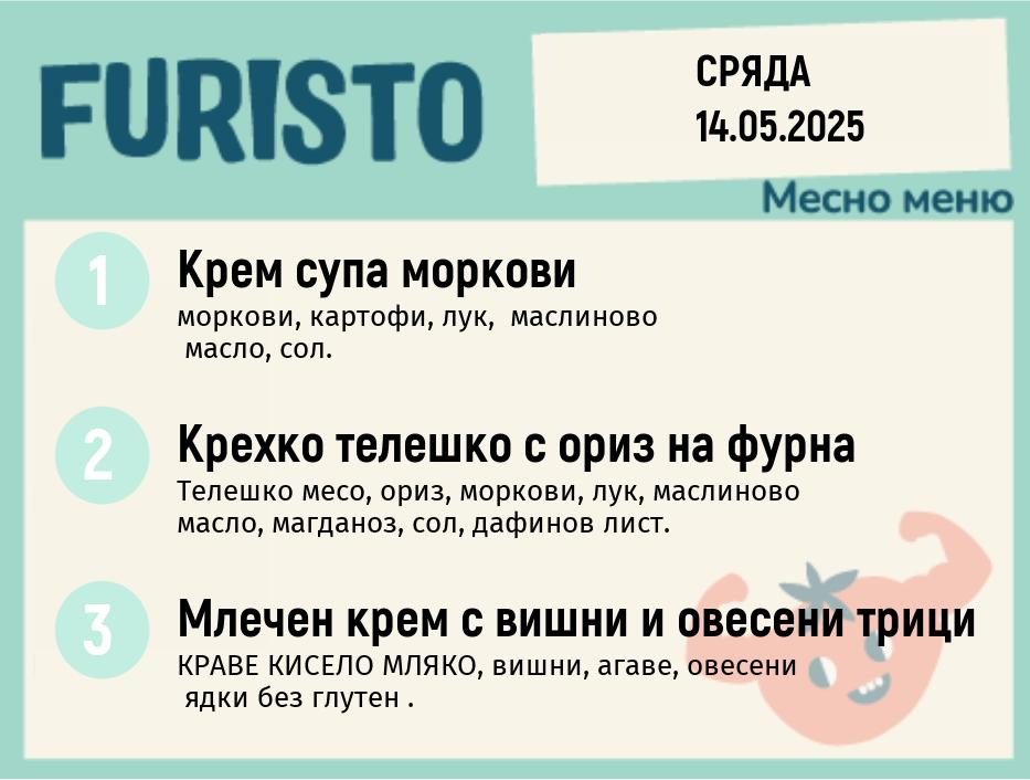 Меню 14.05 месно 200гр.