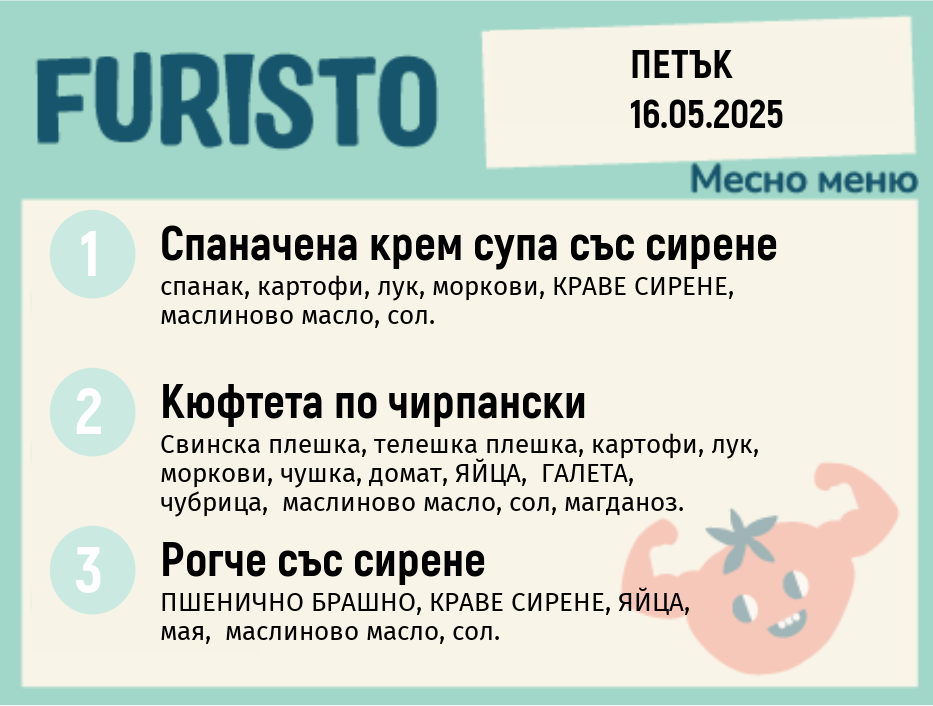 Меню 16.05 месно 200гр. 