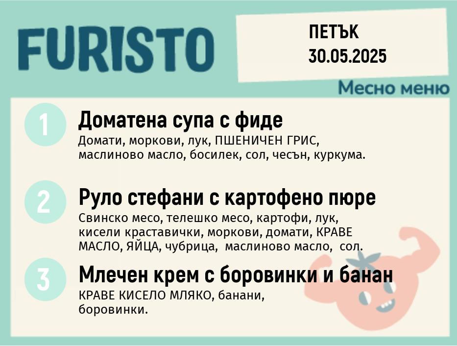 Меню 30.05 месно 200гр.