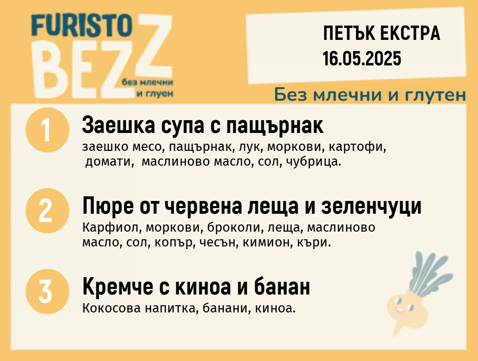 Меню без млечни и глутен  Екстра 16.05 200гр. 