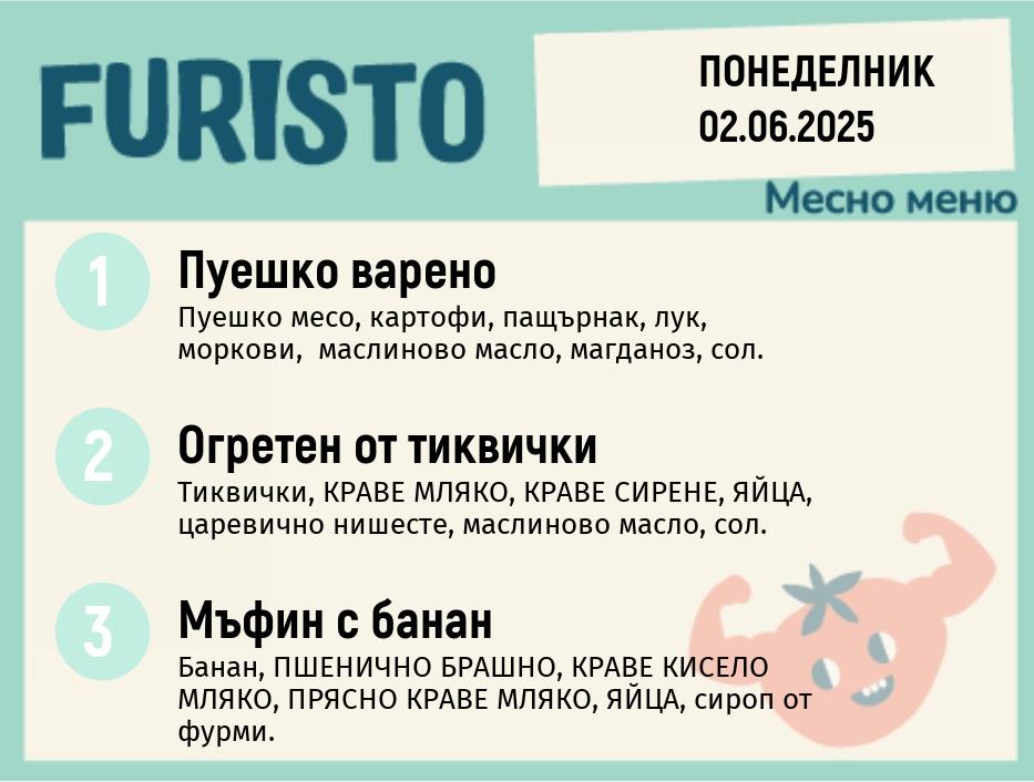 Меню 02.06 месно 200гр.