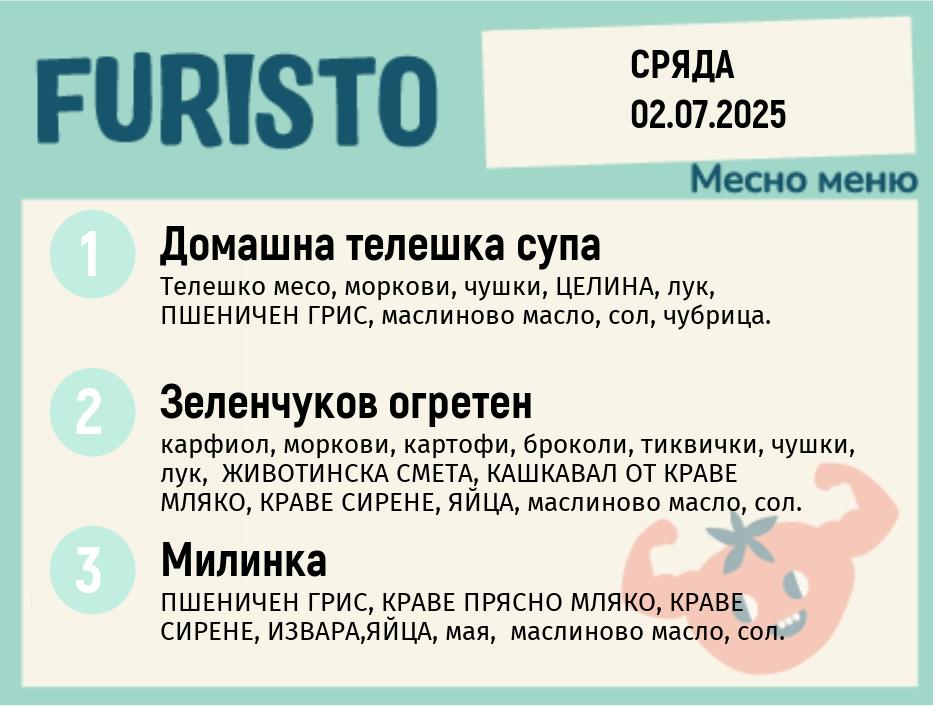 Меню 02.07 месно 200гр. 