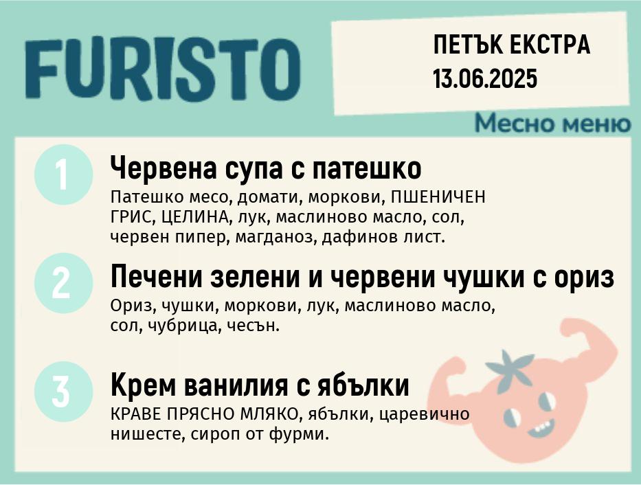 Меню 13.06 Екстра месно 200гр.