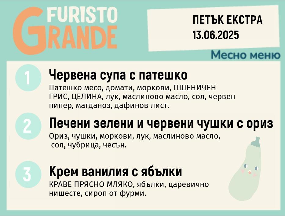 Меню 13.06 Екстра месно 300гр.