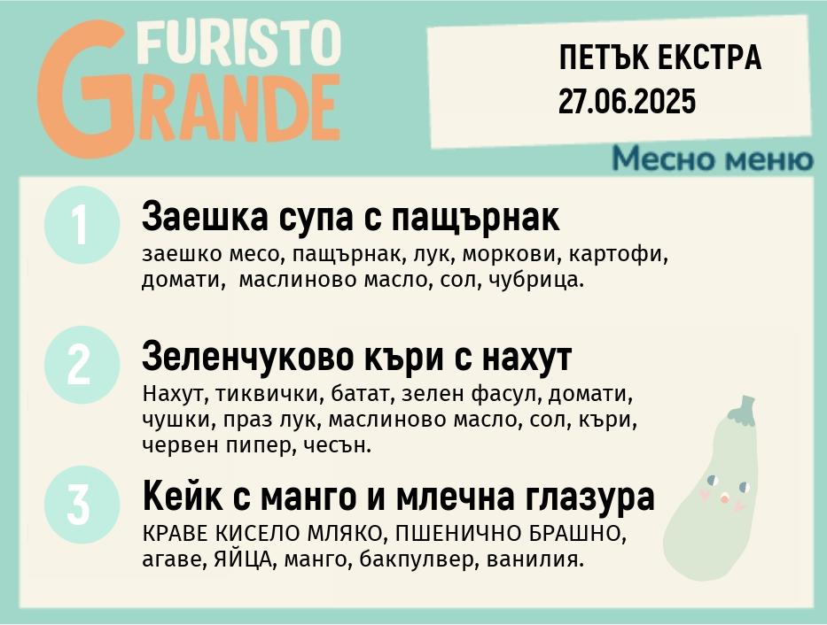 Меню 27.06 Екстра месно 300гр.