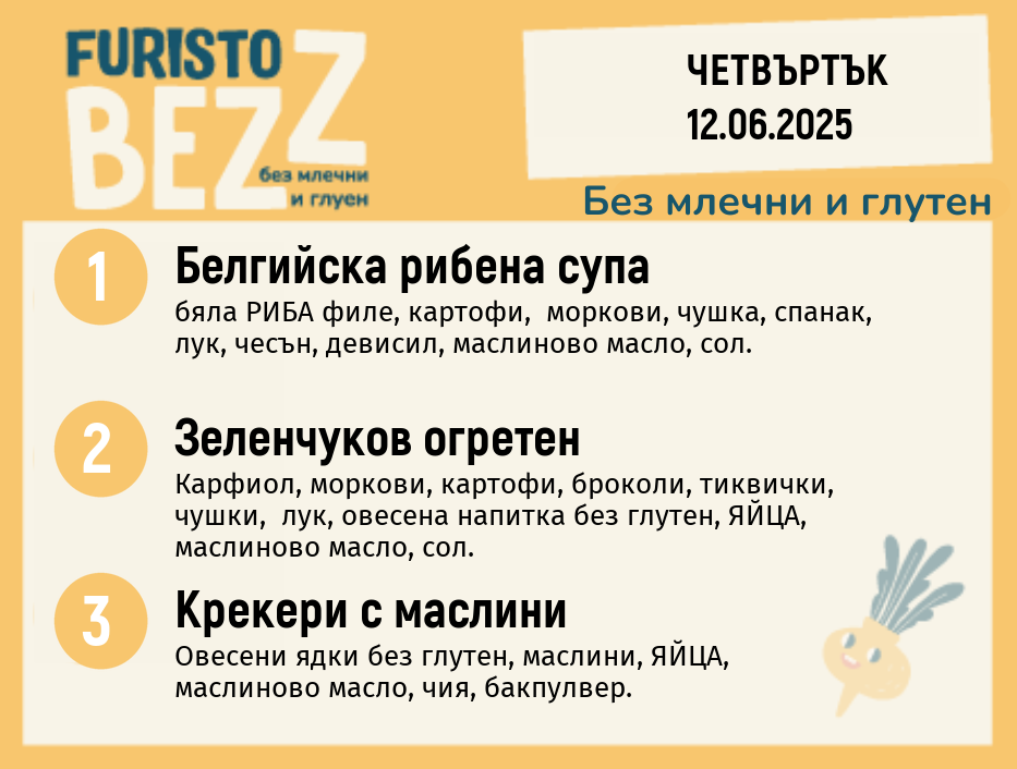 Меню без млечни и глутен  12.06  200гр.