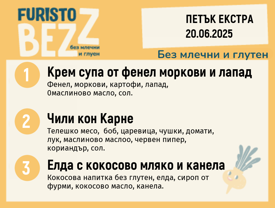 Меню без млечни и глутен Екстра 20.06 200гр.