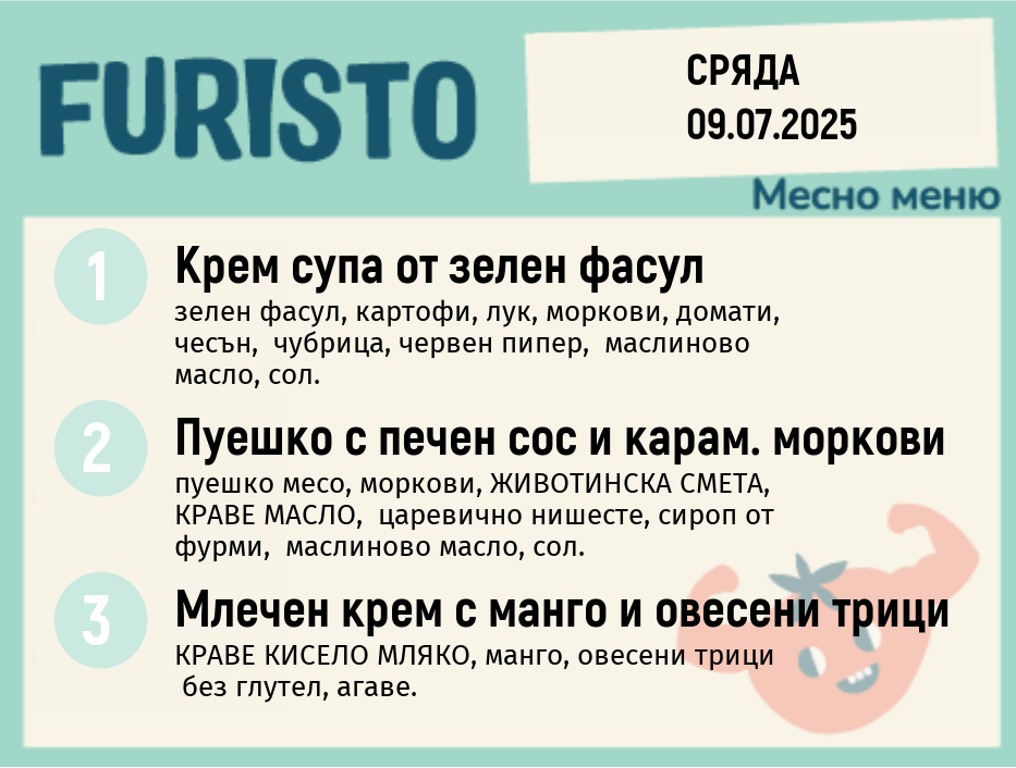 Меню 09.07 месно 200гр. 