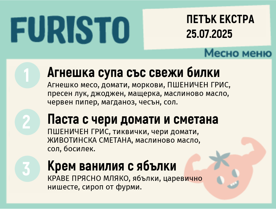 Меню 25.07 Екстра месно 200гр.