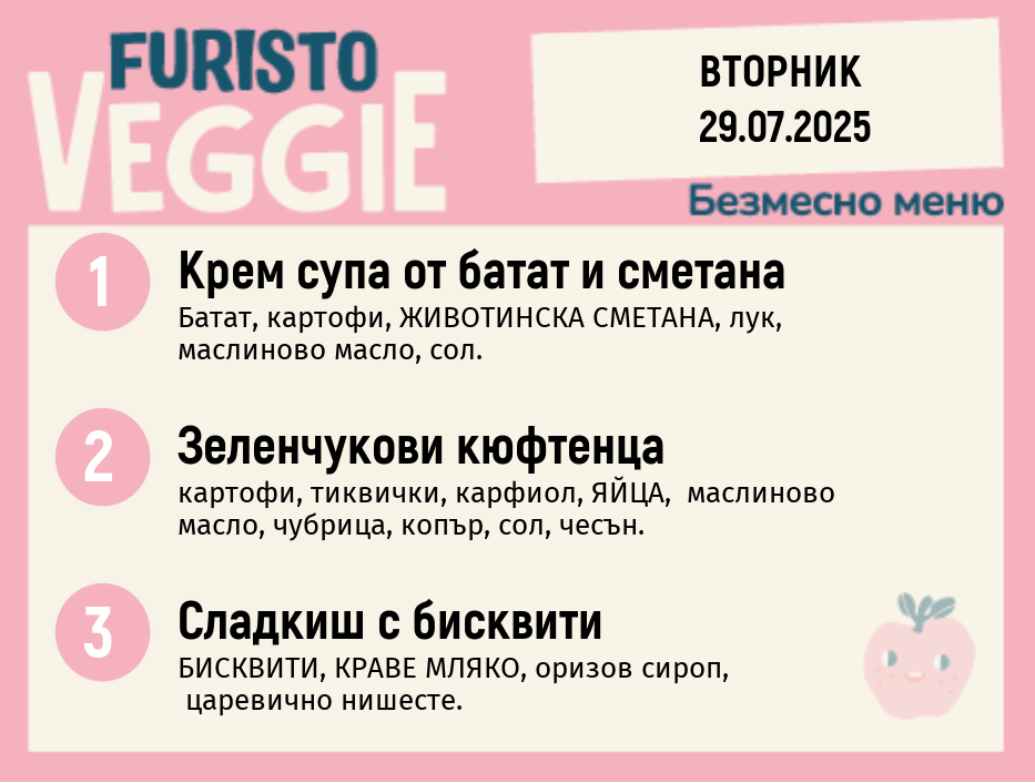 Меню 29.07 безмесно 200гр. 