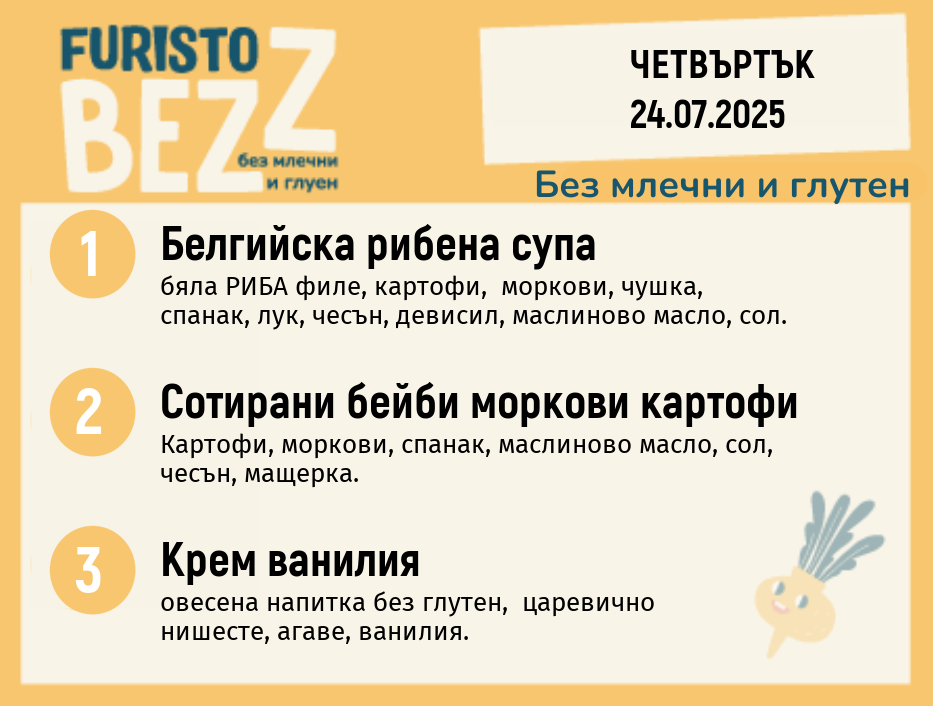 Меню без млечни и глутен  24.07  200гр.