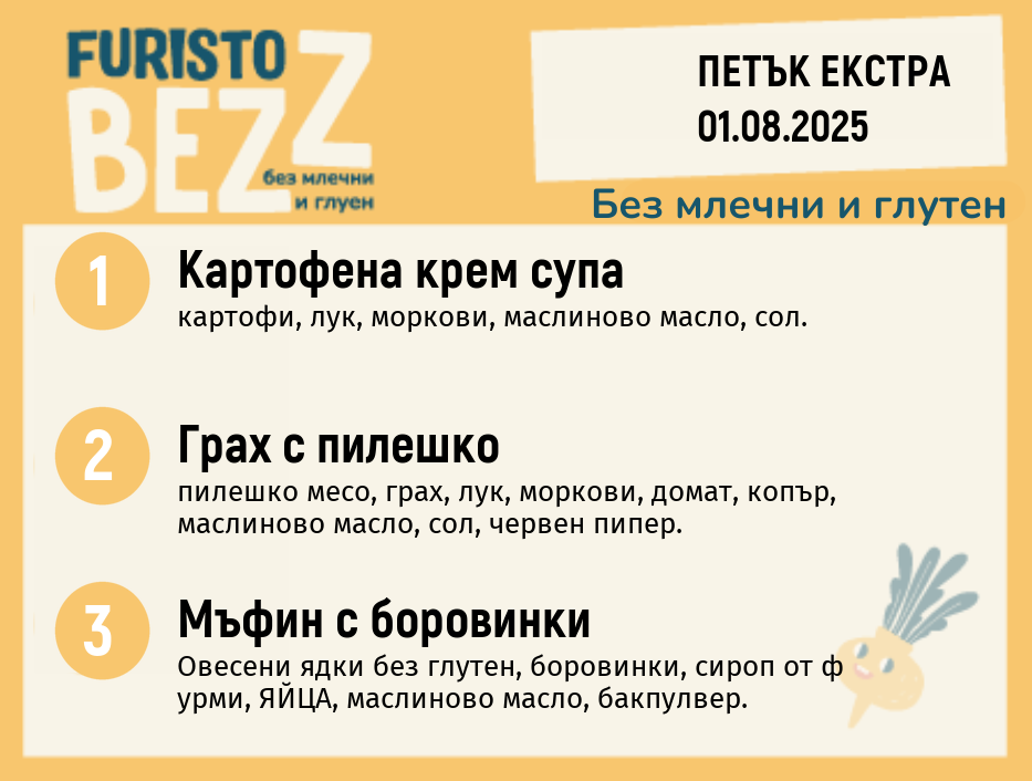 Меню без млечни и глутен Екстра 01.08 200гр.