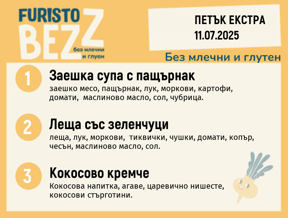 Меню без млечни и глутен Екстра 11.07  200гр.