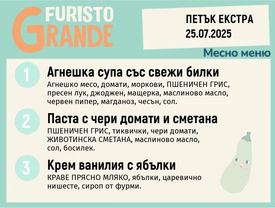 Меню 25.07 Екстра месно 300гр.