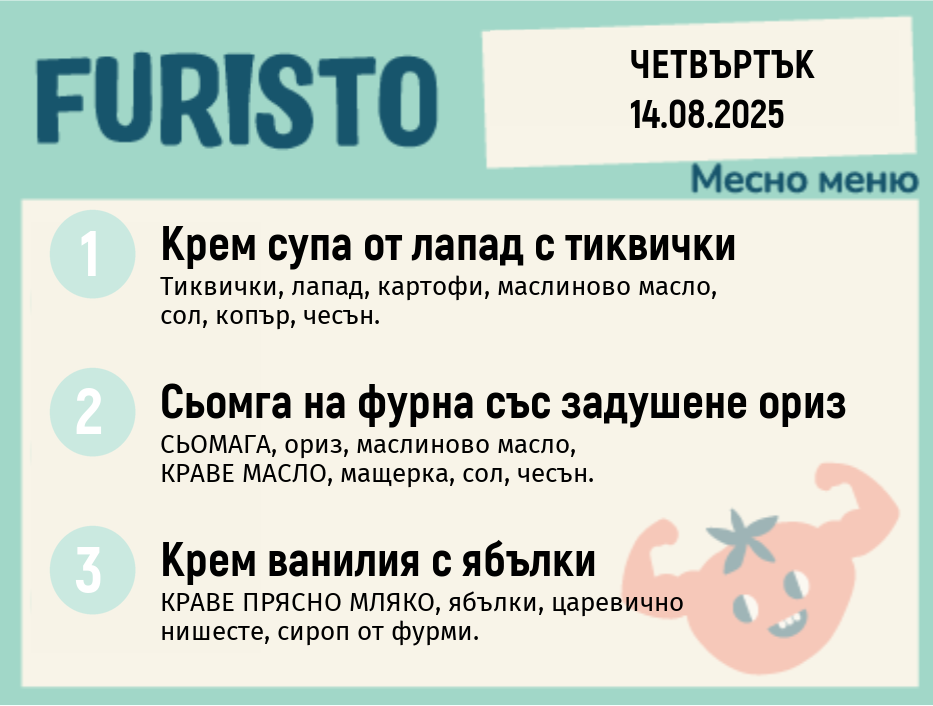 Меню 14.08 месно 200гр.