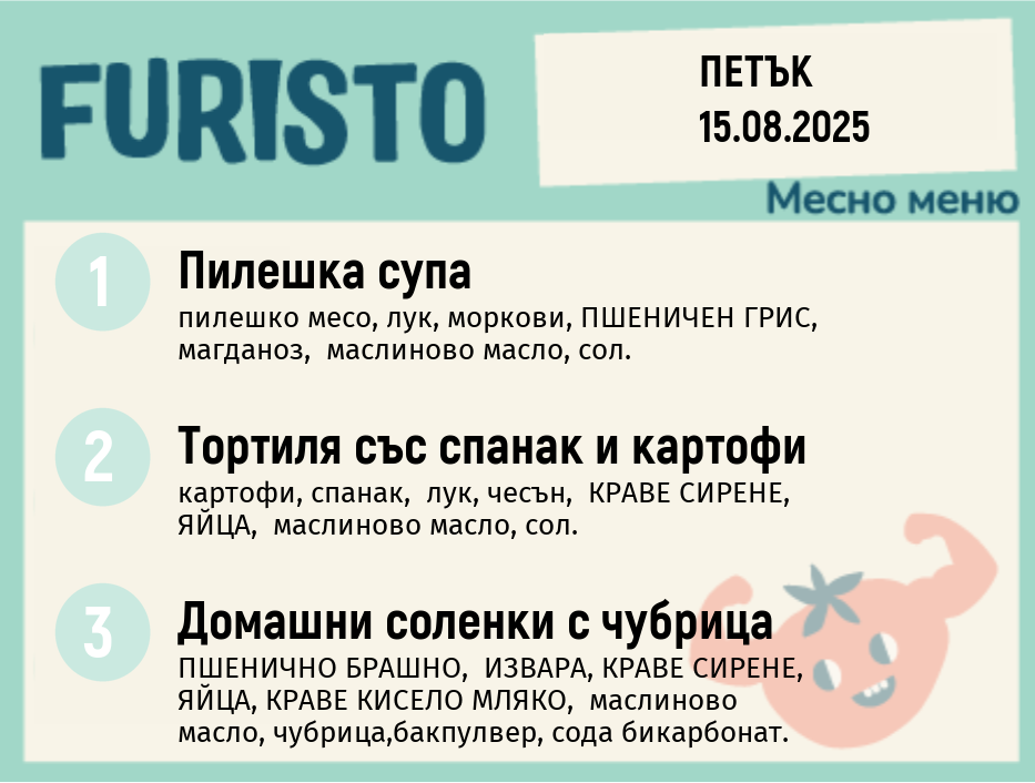 Меню 15.08 месно 200гр.