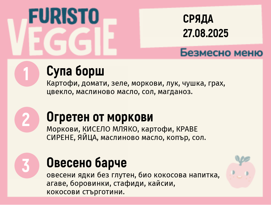 Меню 27.08 безмесно 200гр.