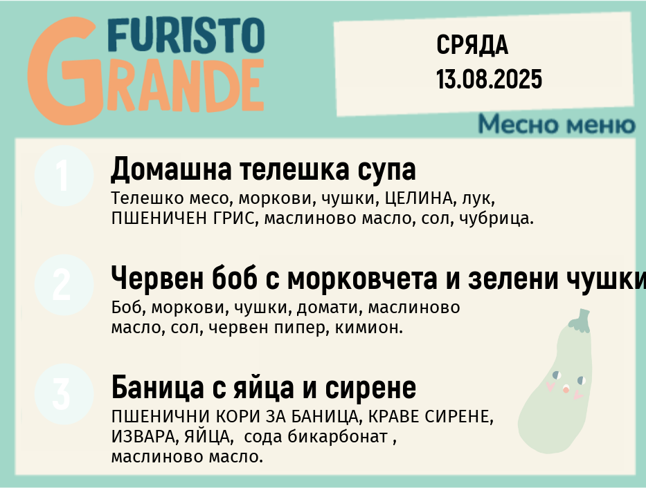 Меню 13.08 месно 300гр.