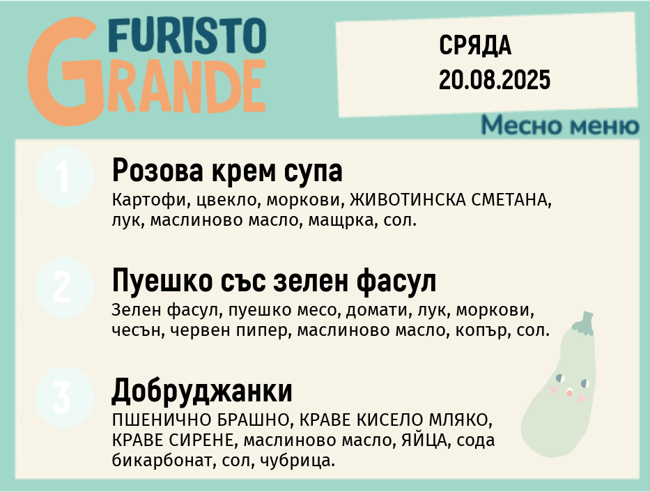 Меню 20.08 месно 300гр. 