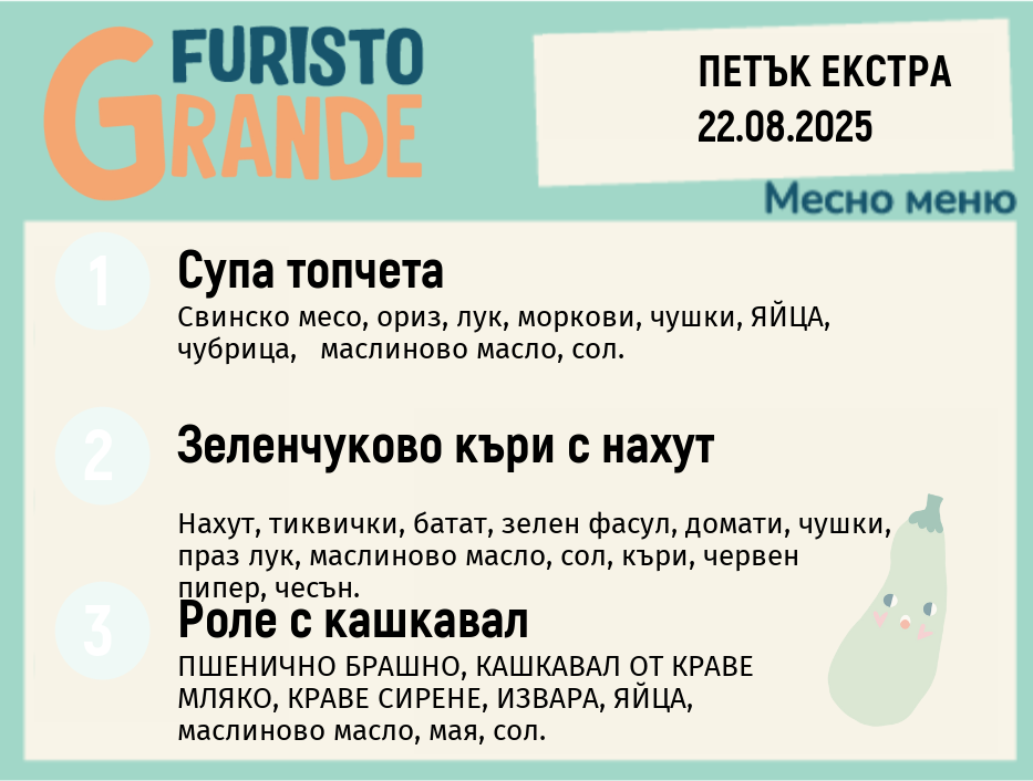 Меню 22.08 Екстра месно 300гр.