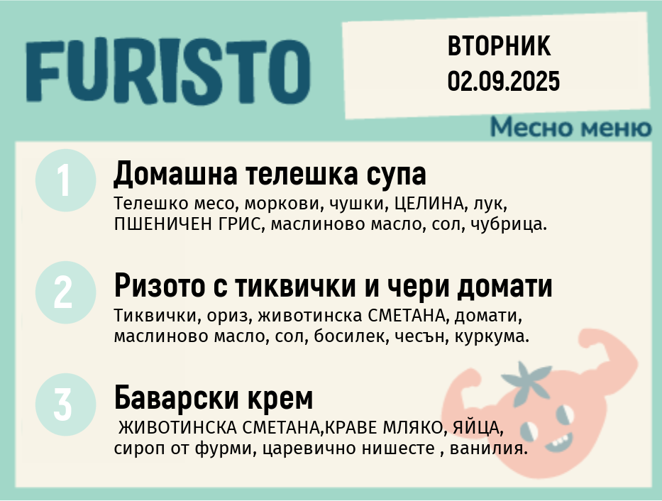 Меню 02.09 месно 200гр.