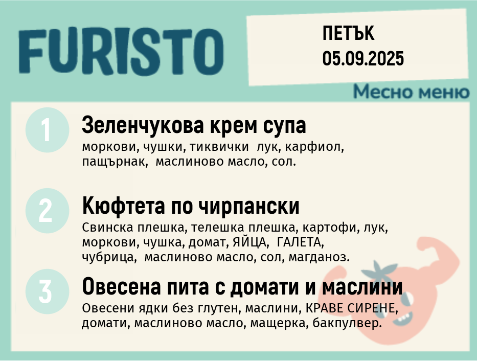 Меню 05.09 месно 200гр.