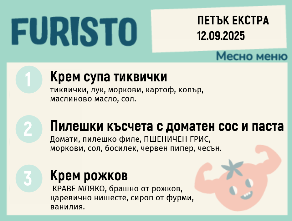 Меню 12.09 Екстра месно 200гр.