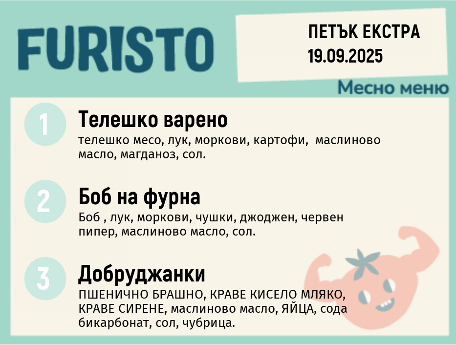 Меню 19.09 Екстра месно 200гр. 