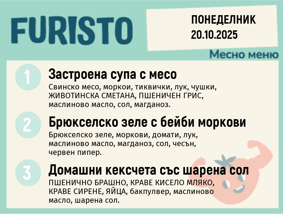 Меню 20.10 месно 200гр.