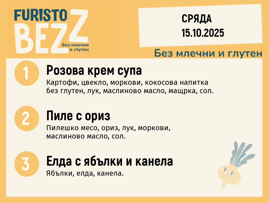 Меню без млечни и глутен  15.10  200гр.