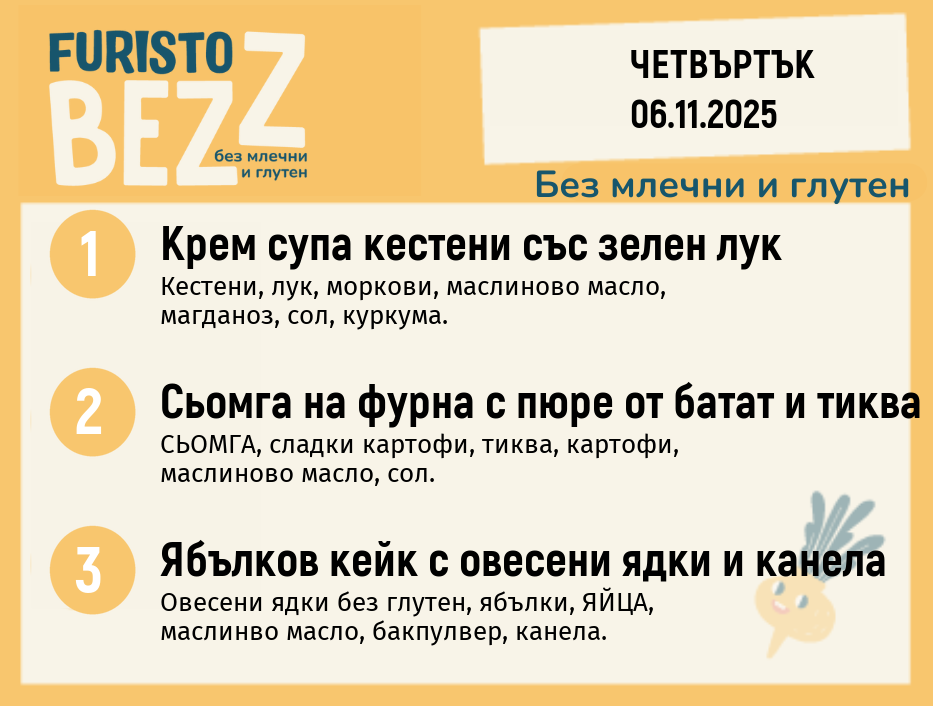 Меню без млечни и глутен  06.11  200гр. 