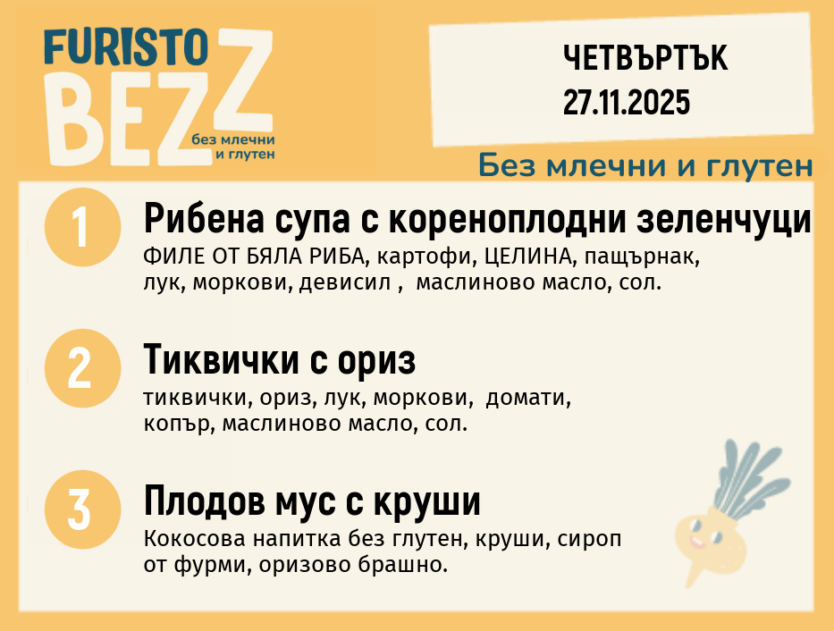 Меню без млечни и глутен 27.11  200гр.