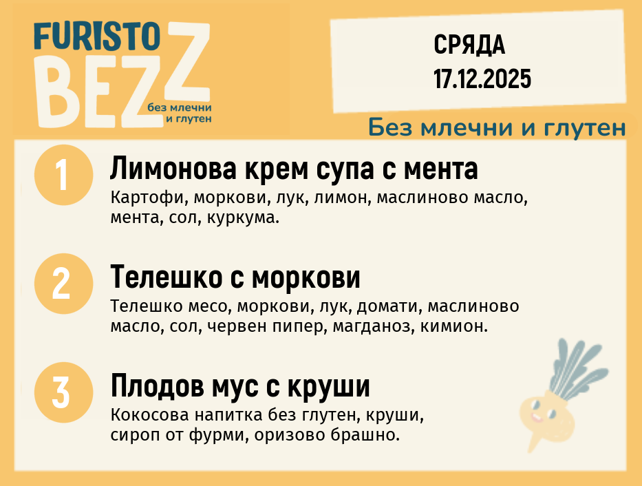 Меню без млечни и глутен 17.12 200гр. 