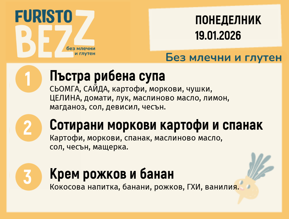 Меню без млечни и глутен 19.01 200гр.