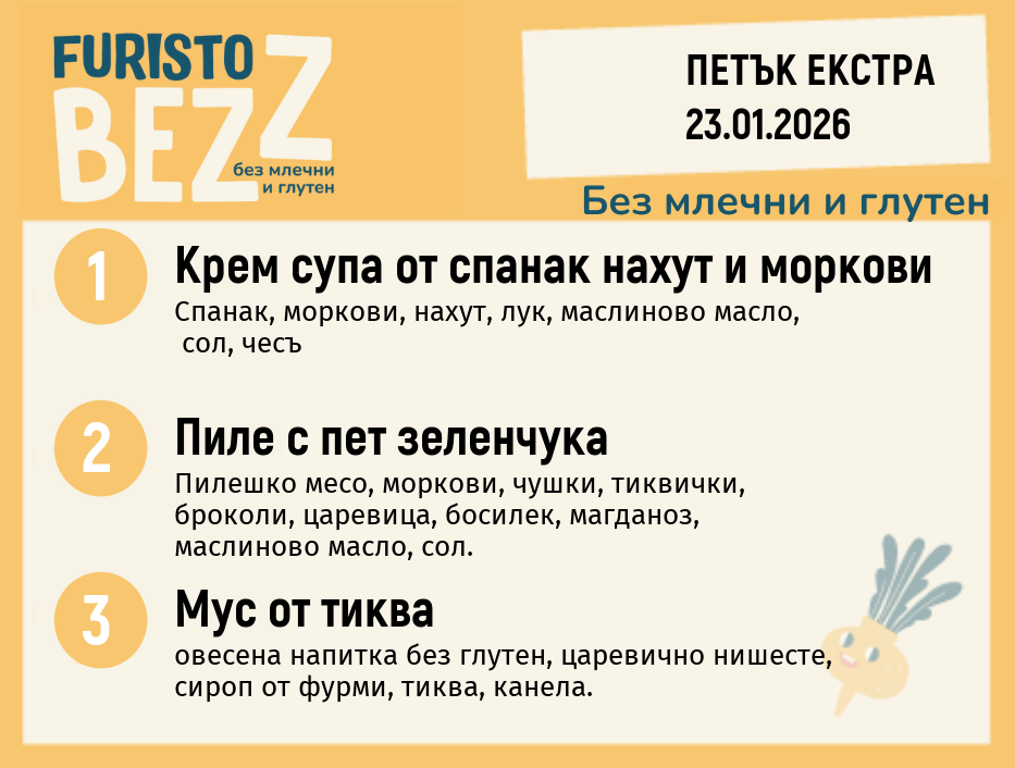 Меню без млечни и глутен Екстра 23.01 200гр.