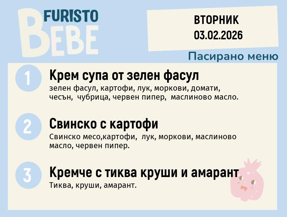 Меню 03.02 Bebe 200гр. 