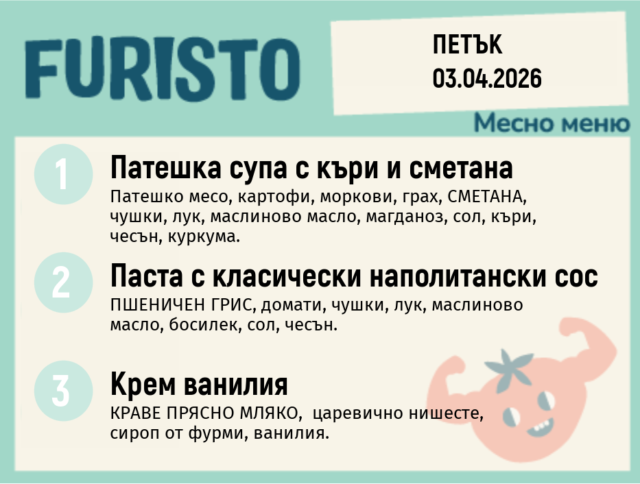 Меню 03.04 месно 200гр. 