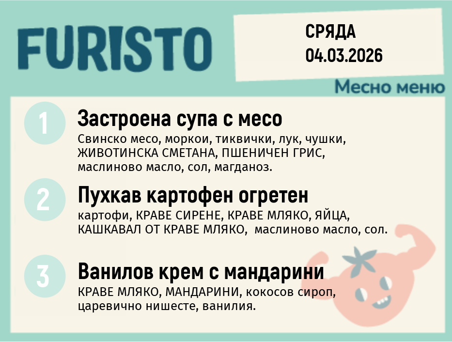 Меню 04.03 месно 200гр. 