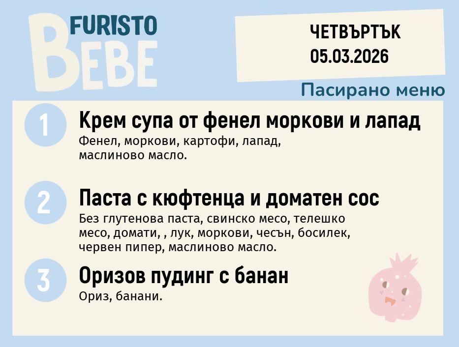 Меню 05.03 Bebe 200гр. 