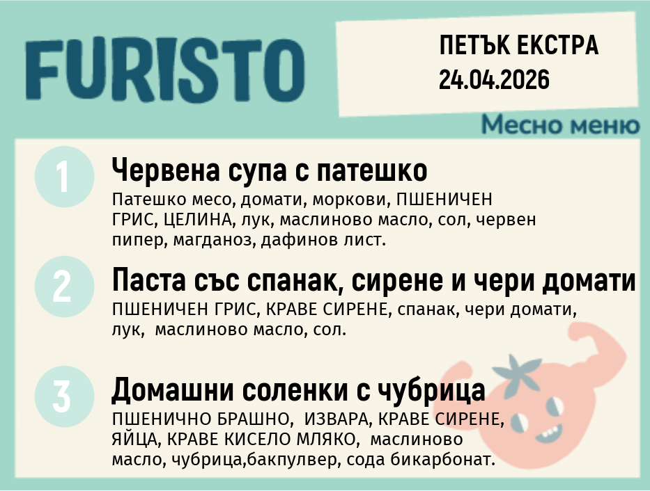 Меню 24.04 Екстра месно 200гр.